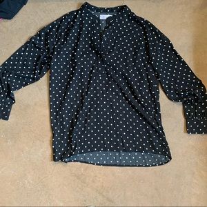 Black and white polka dot blouse